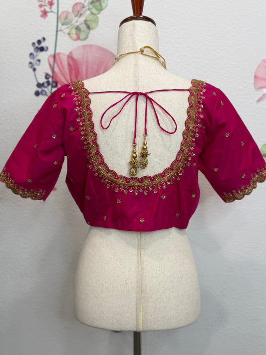 Scallop Hand Embroidery Blouse | Saree Blouses in USA