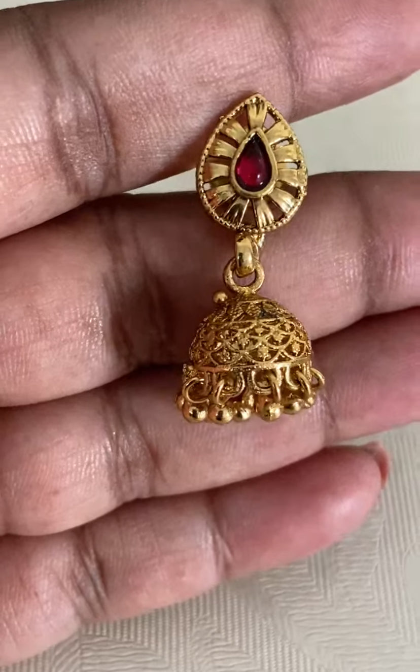 Gold Beads Palakasarulu Necklace With Jumkis | Traditional Jewelry In USA