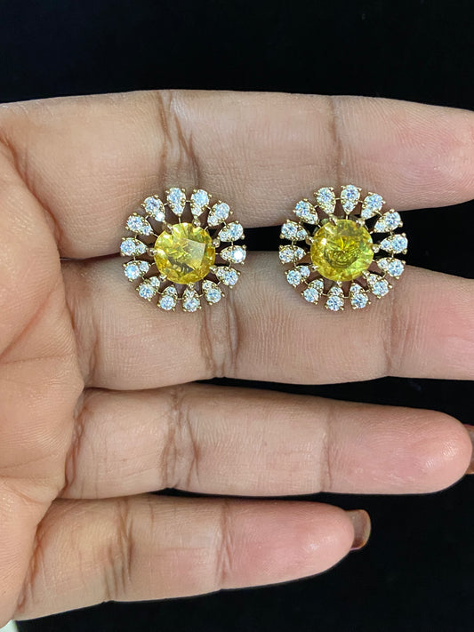 CZ Mehandi Plating Studs | Simple Indian Top