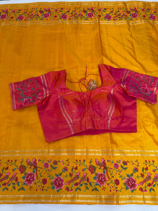 Petit Point Embroidery Silk Saree | Indian Traditional Sarees In USA | Latest Saree | light weight saree