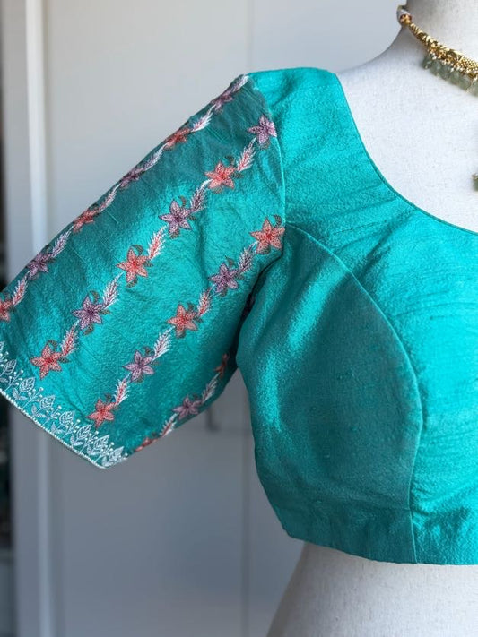 Rawsilk Embroidery Blouse | Party Wear Blouse | Indian Bridal Blouse