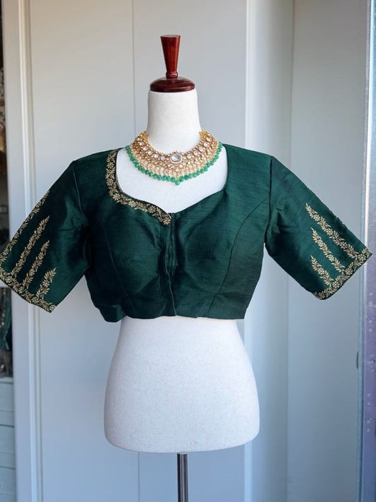 Rawsilk Embroidery Blouse | Party Wear Blouse | Readymade Blouses in USA