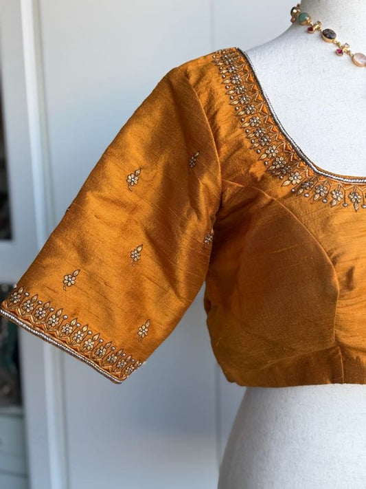 Rawsilk Embroidery Blouse | Party Wear Blouse | Readymade Blouses in USA