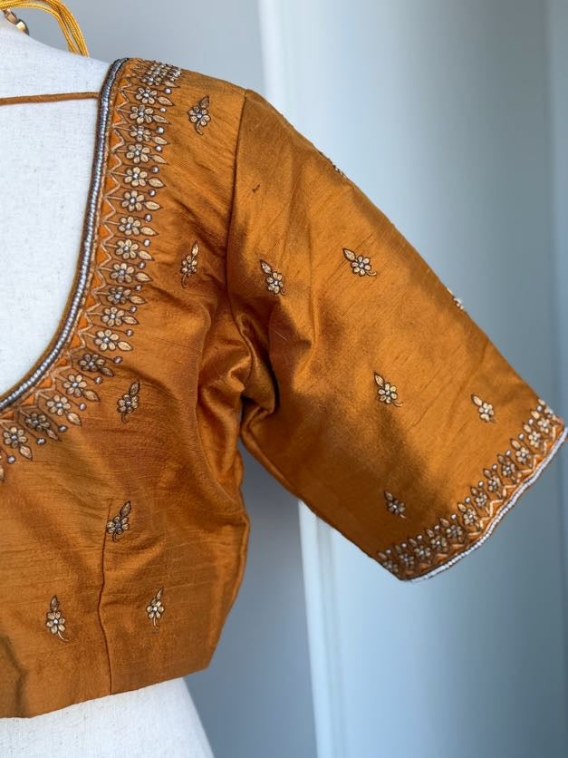 Rawsilk Embroidery Blouse | Party Wear Blouse | Readymade Blouses in USA