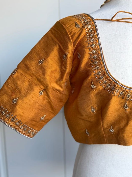 Rawsilk Embroidery Blouse | Party Wear Blouse | Readymade Blouses in USA