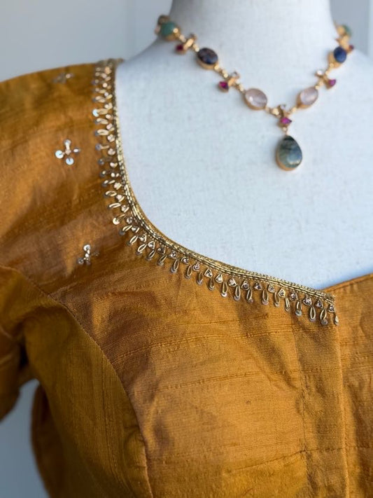 Rawsilk Tissue Embroidery Blouse | Saree Blouses in USA