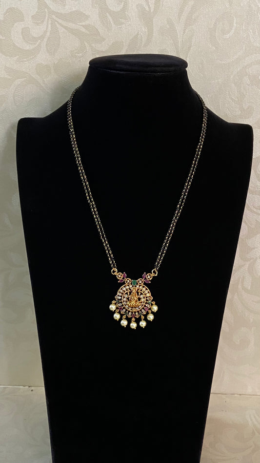 Traditional Mangalsutra | AD Blackbeads Necklace