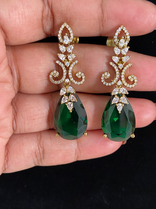 CZ Mehndi Plating Earrings | Indian Jewelry In USA