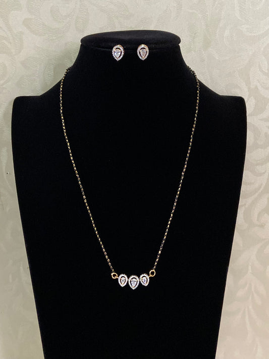 AD Traditional Mangalasutra |  Black Beads Necklace