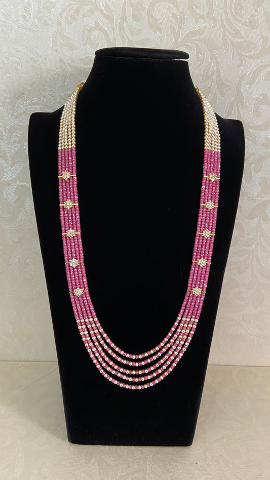 Premium Beads CZ Side Pendants Mala | Indian Jewelry In USA