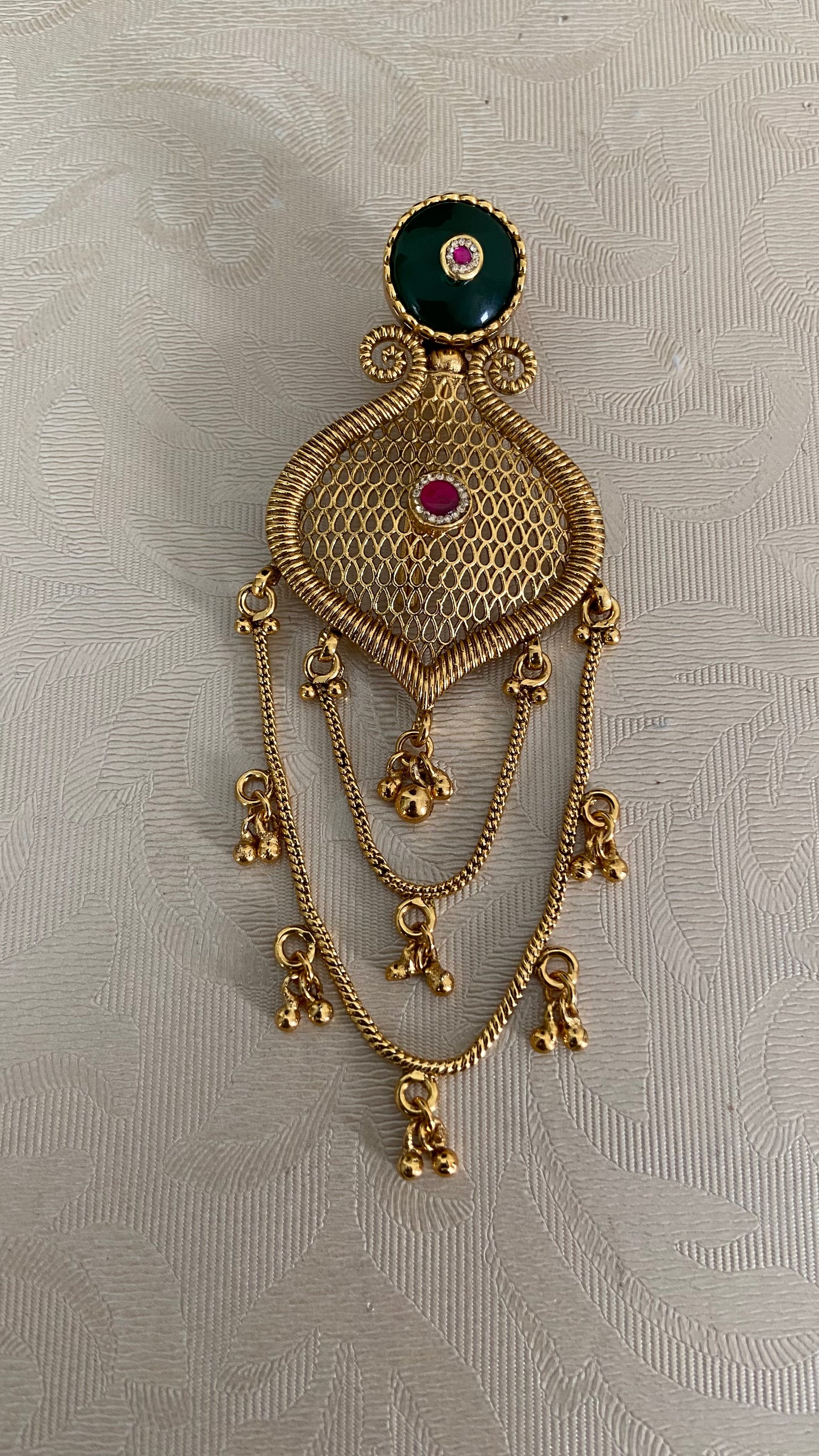 Antique Kundan Hair Accessory | Hair Choti | Traditional Indian Jewelry