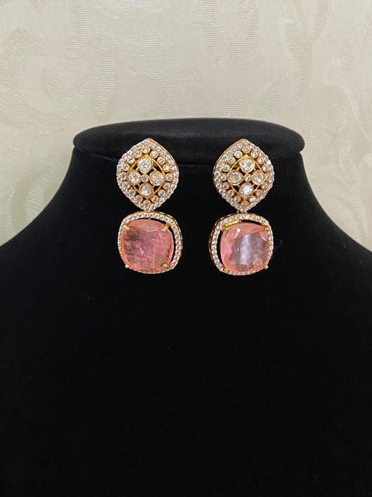 AD Ethnic Earrings | Moissanite Indian Earrings |  Gift Idea
