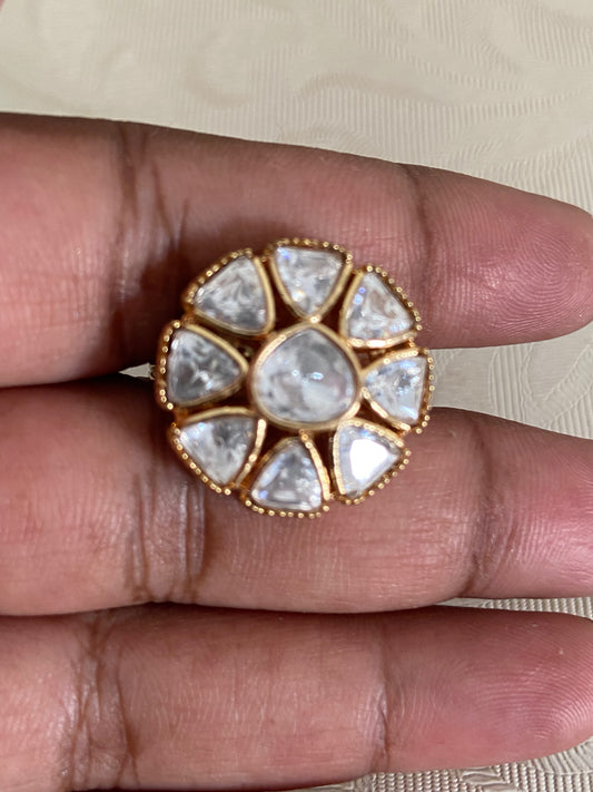 Moissanite Flower Finger Ring | Adjustble Finger Ring | Gift Idea