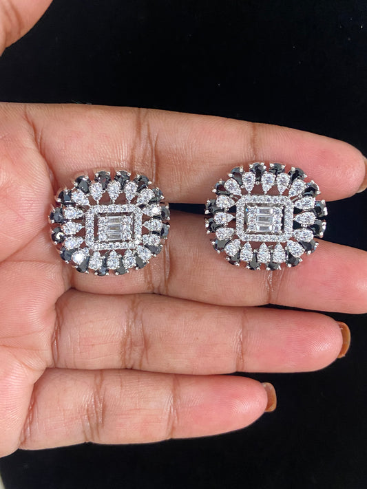 AD Rhodium Tops | Indian Stud Earrings