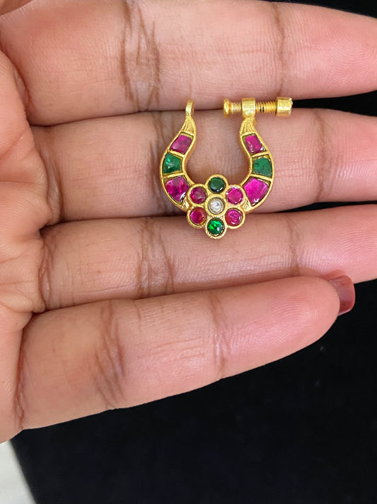 Antique Jadau Kundan Nath | Indian Nose Ring