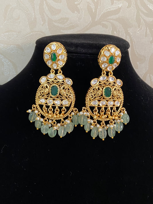 Moissanite Antique Earrings | Indian Traditional Jewelry
