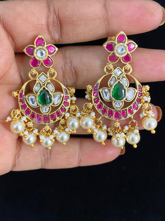 Jadau Kundan Chandbali Earrings | Traditional Jewelry In USA