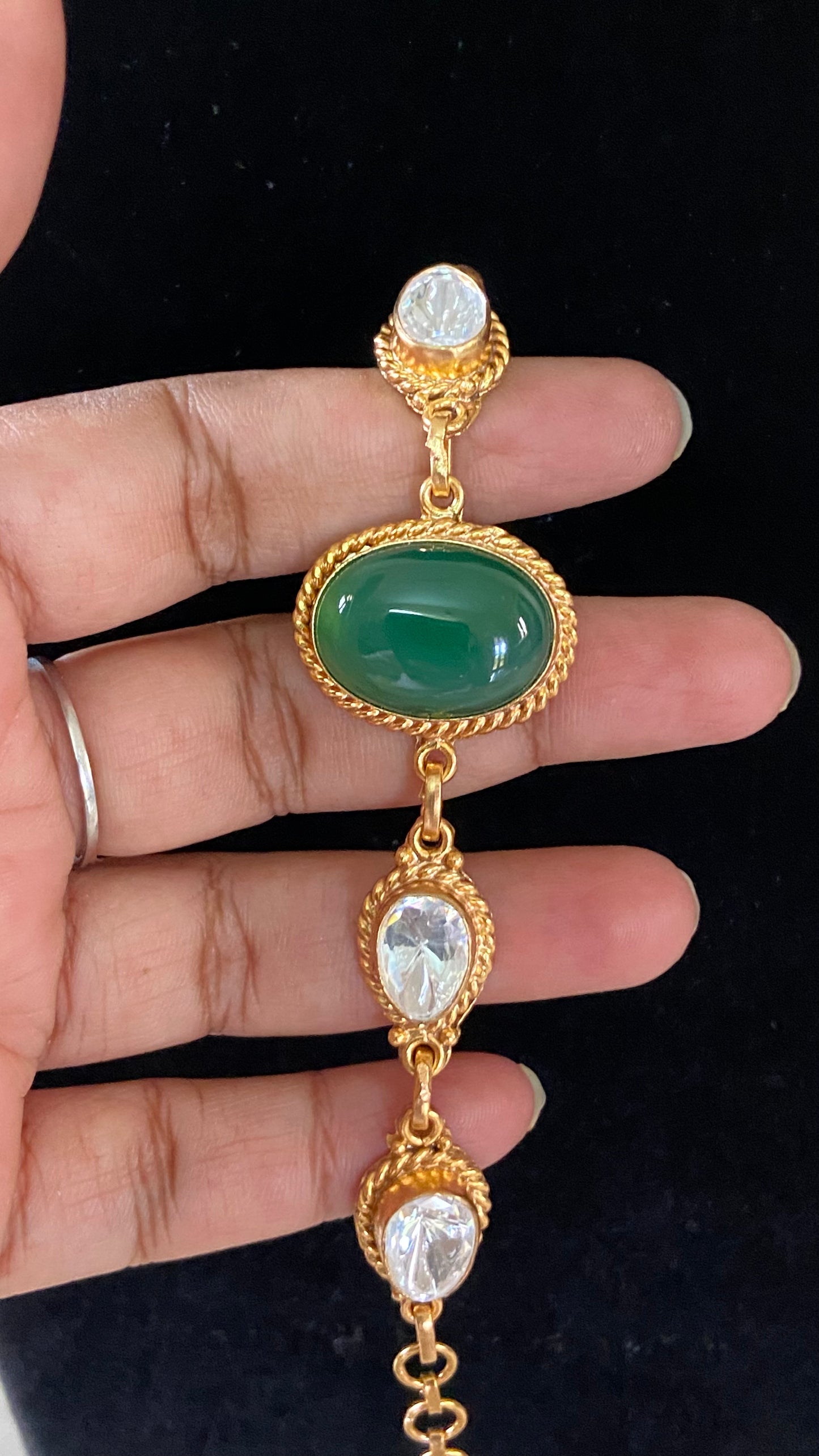 Moissanite Kundan Bracelet | Indian Jewelry InUSA | Gift Idea