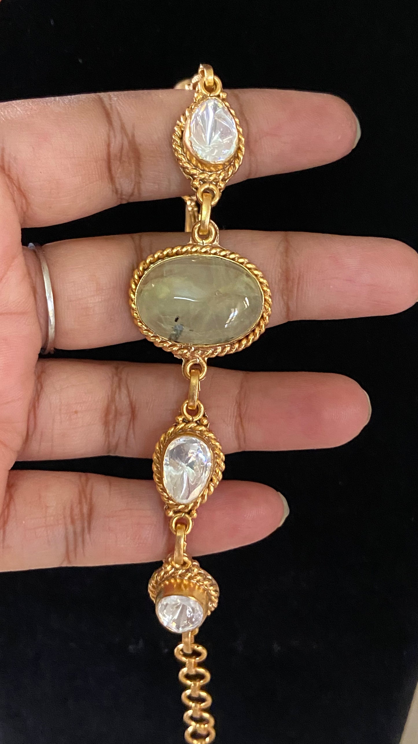 Moissanite Kundan Bracelet | Indian Jewelry InUSA | Gift Idea