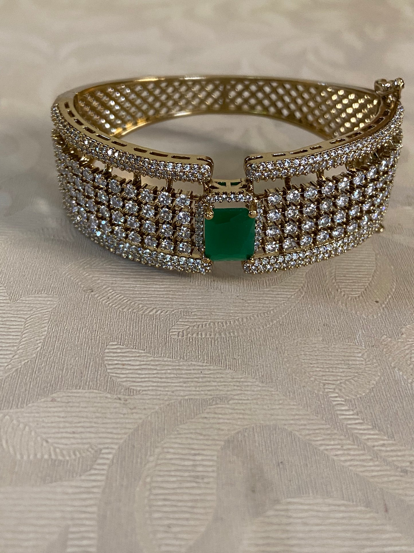 CZ Emerald Bracelet | Openable Bracelet | Indian Jewelry | Gift Idea