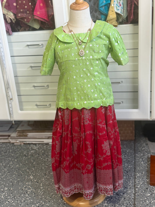 Brocade kids Lehanga | Traditional Langa Blouse