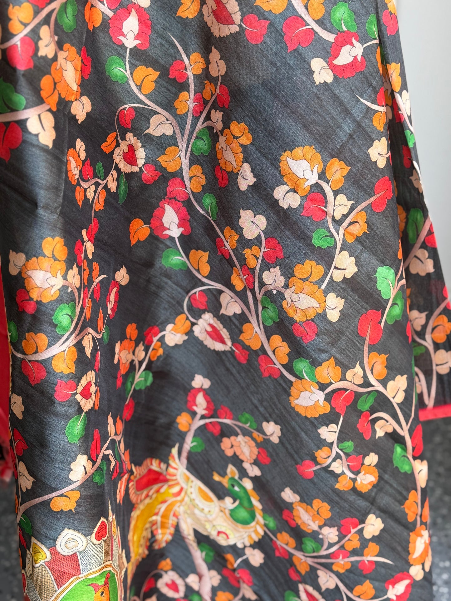 Floral Printed Black Dupatta | Party Wear Dupatta