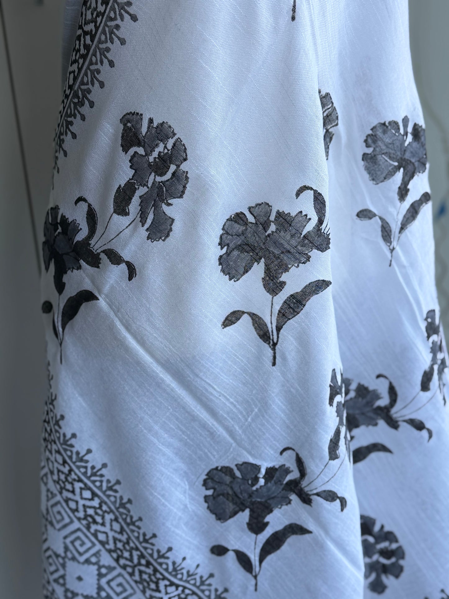Hand Painted Floral Dupatta | Cotton Silk Dupatta | Party wear Dupatta