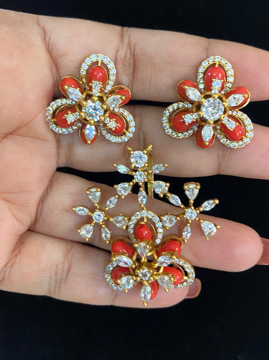 Antique CZ Pendant Set | Indian Jewelry In USA
