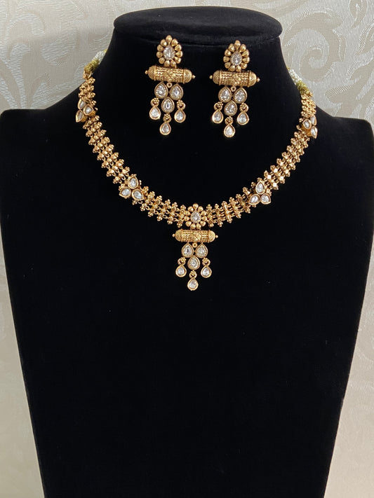 Antique Polki Kundan Necklace Set | Indian Necklace In USA