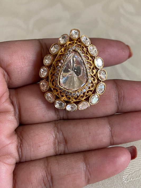 AD Polki Finger Ring | Indian Fingers Ring