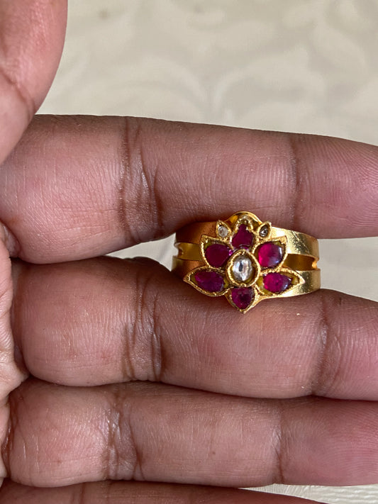 Antique Jadau Kundan Finger Ring | Traditional Finger Ring