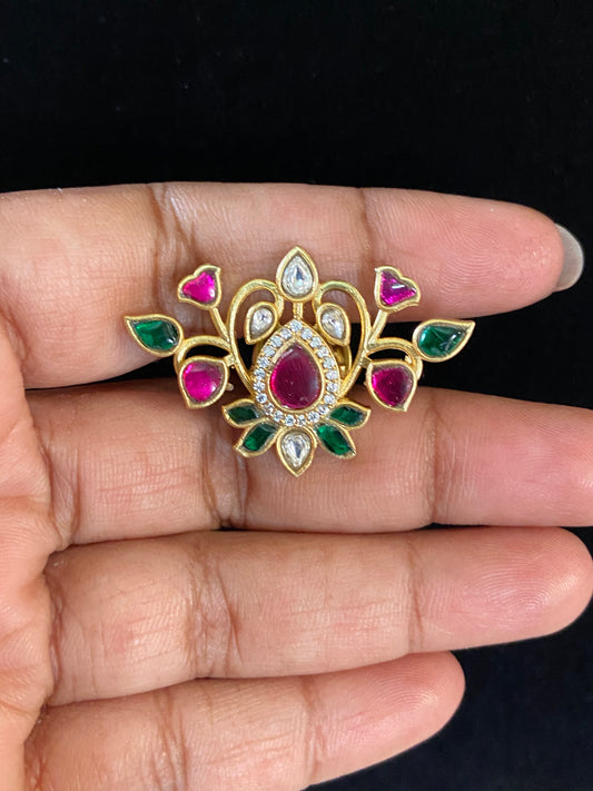 Jadhu Kundan Brooch Pin | Multipurpose Pin | Indian Jewelry