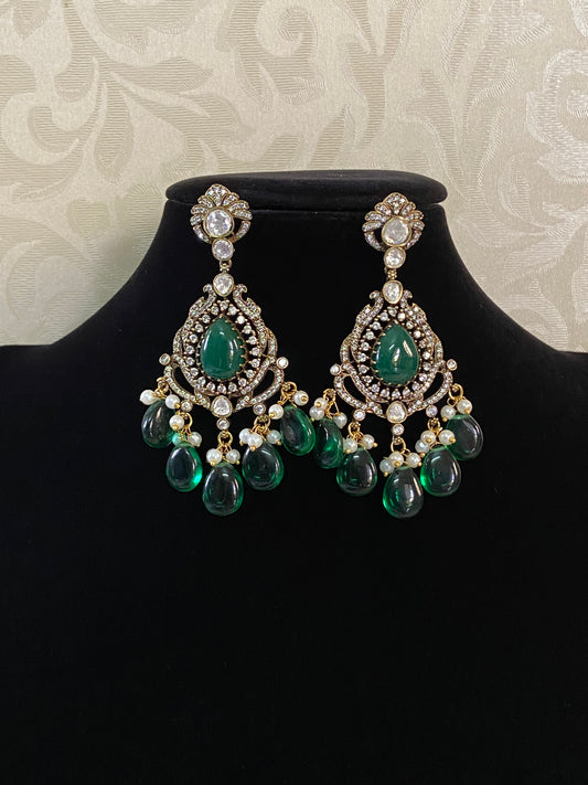 Victorian Polki Kundan Earrings | Indian Earrings In USA