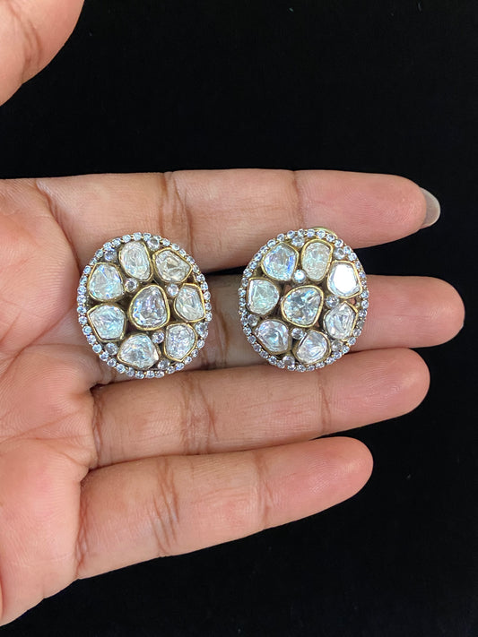 Polki Stud Earrings | Latest Indian Jewelry
