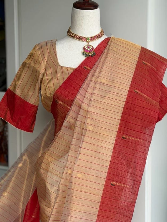 Chanderi Tissue Handloom Saree | Light Weight Saree