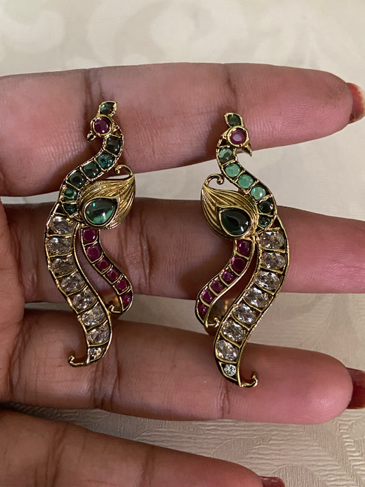 CZ Peacock Ear Cuffs | Indian Traditional Jewelry In USA