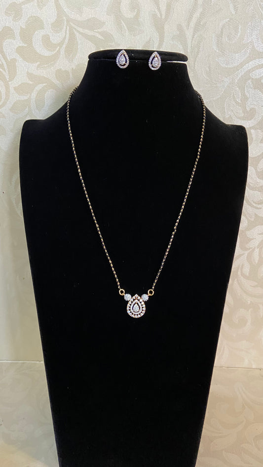 AD Traditional Mangalasutra | Black Beads Necklace