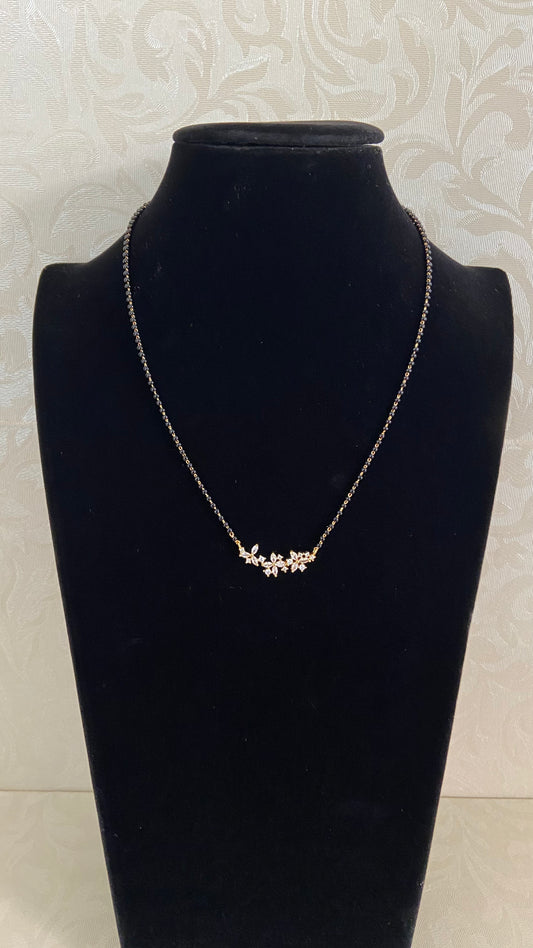 AD Pendant Mangalsutra | Black Beads Necklace