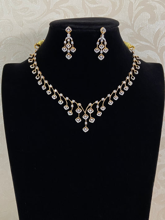 AD Simple Necklace Set | Indian Jewelry In USA | Gift Idea