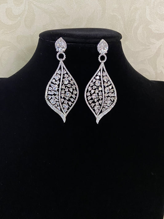AD Rhodium Earrings | indian Earrings | Gift Idea
