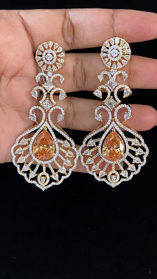 AD 2Tone Classic Earrings | Indian Earrings | Gift Idea