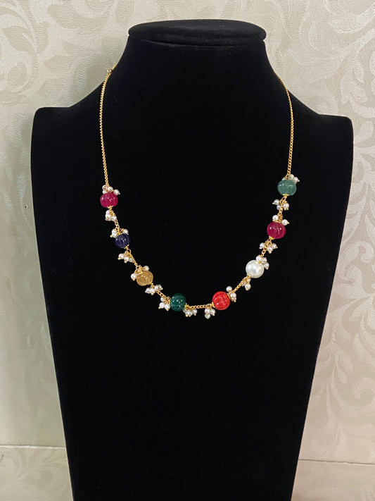 MultiColor Beads Pearls Necklace | Simple Necklace | Indian Jewelry In USA