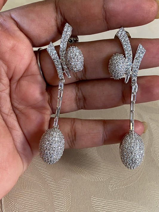 CZ Silver Earrings | Designer Earrings | Gift Idea