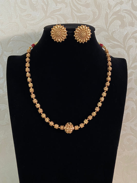 Antique Nakshi Balls Necklace With Studs | Indian Traditional Necklace