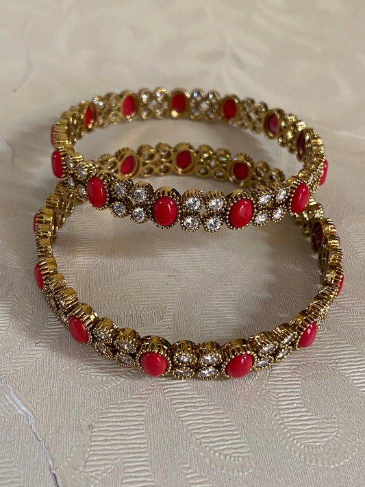 AD & Coral Bangles | Indian jewelry in USA