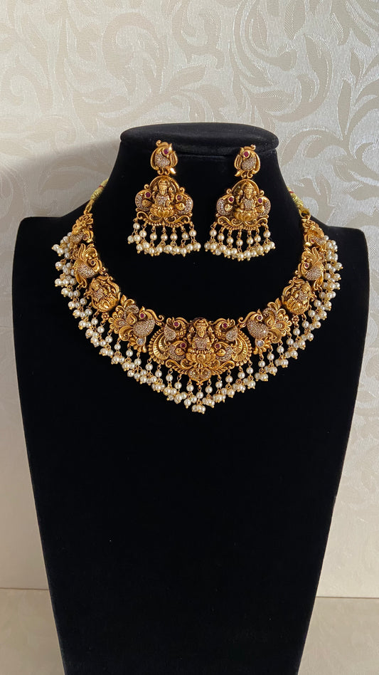 Antique Lakshmi Necklace Set | Traditional Jewelry In USA