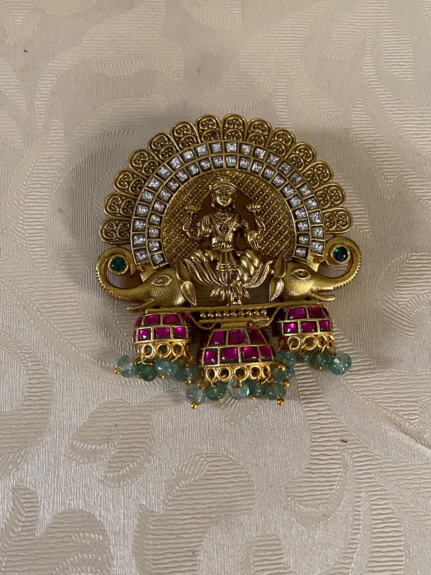 Jadau Kundan Lakshmi Pendant | Traditional Temple Pendant | Latest Jeweiry