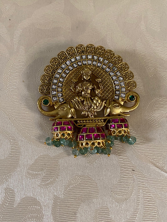 Jadau Kundan Lakshmi Pendant | Traditional Temple Pendant | Latest Jeweiry