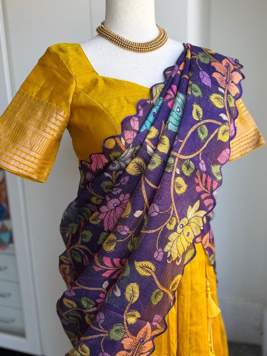 Teens Mangalagiri Handloom Lehanga | Traditional Langa voni | Ethnic Wear Lehanga