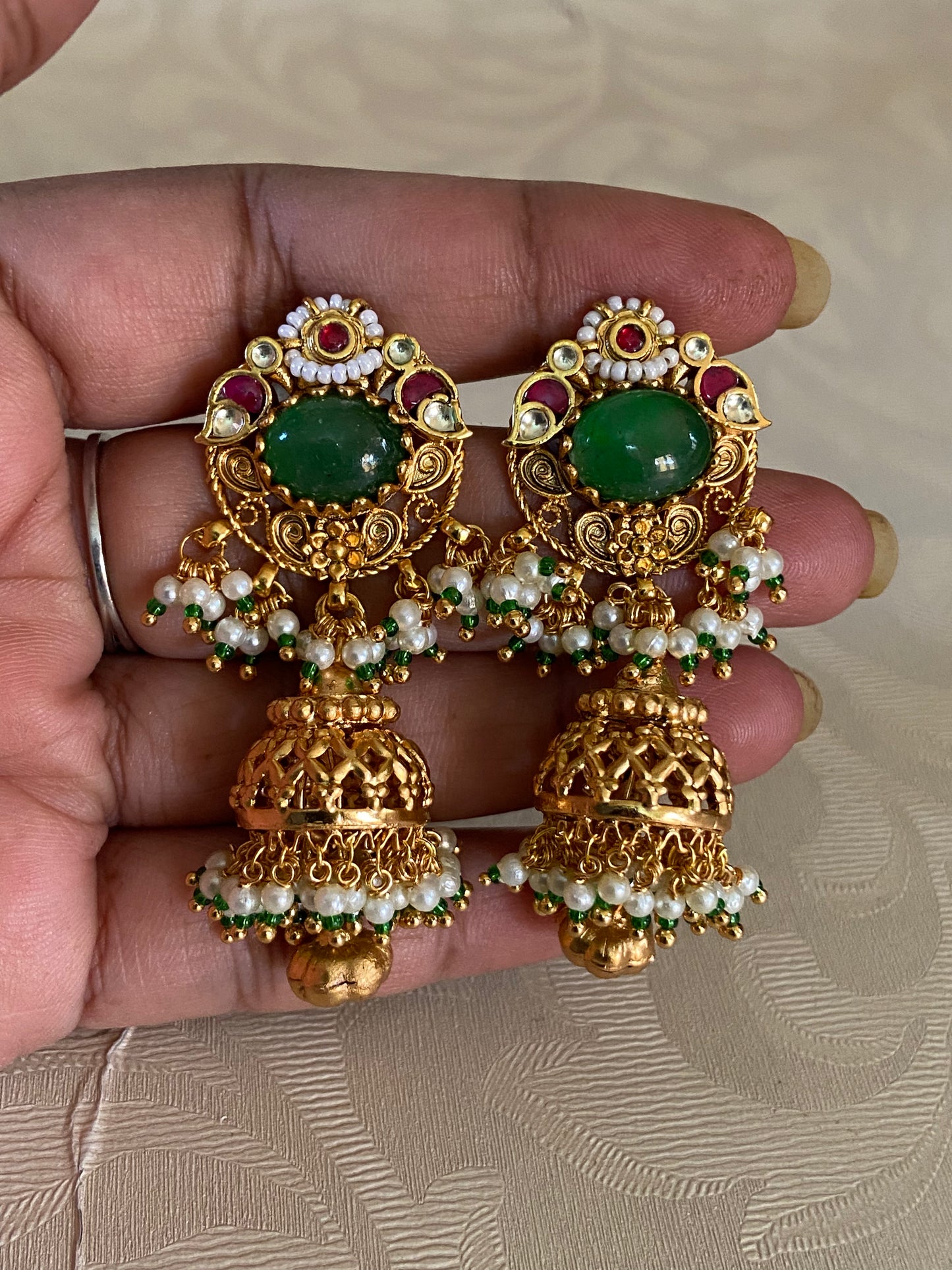 Antique Kundan Jumki Earrings | Traditional Jumkis| Ahmadabadi Kundan jewelry